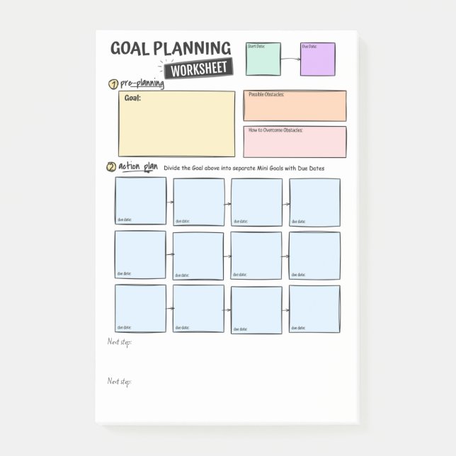 Goal planning Post-It Notes (Devant)