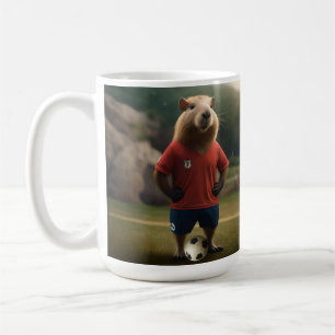 "Goal-Scoring Capybara: Der ultimative Fußballstar Kaffeetasse