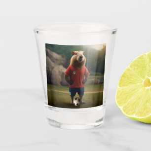 "Goal-Scoring Capybara: Der ultimative Fußballstar Schnapsglas
