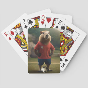 "Goal-Scoring Capybara: Der ultimative Fußballstar Spielkarten