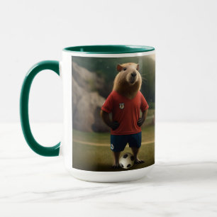 "Goal-Scoring Capybara: Der ultimative Fußballstar Tasse