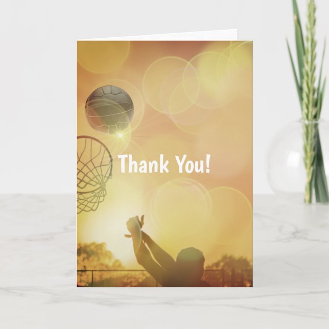 Goal Shooter Themed Netball Thank You Dankeskarte (Vorderseite)