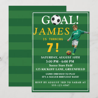 Goal! Soccer Birthday Invite for Kids – Age 7 Einladung