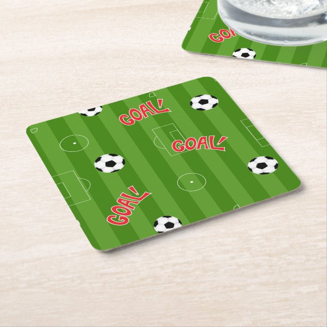 Goal Soccer Football Pitch Design Rechteckiger Pappuntersetzer (angewinkelt)