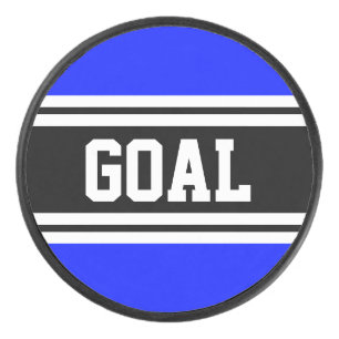 GOAL Vivid Royal Blue Schwarz-weiß Racing Streifen Eishockey Puck