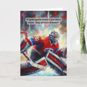 Goalie de la carte de voeux de hockey - "Défendre 
