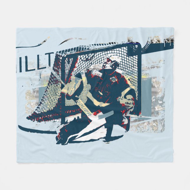 Goalie - Eishockey-Spieler Fleecedecke (Vorderseite (Horizontal))