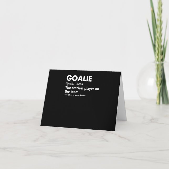 Goalie Goalkeeper Definition Fußball-Hockey Karte (Vorderseite)