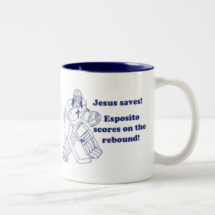 GOALIE JESUS RETTET Tasse