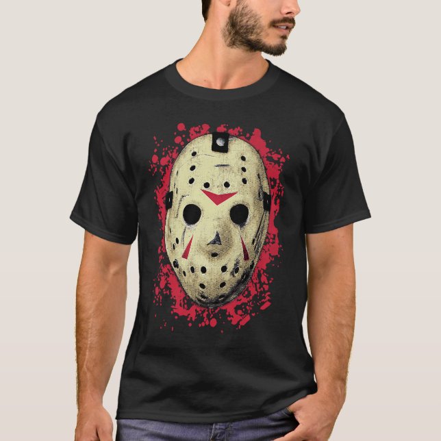 GOALIE MASK Halloween Hockey-Kostümhorn T-Shirt (Vorderseite)