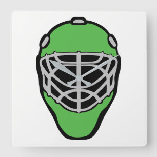 Goalie Mask Quadratische Wanduhr