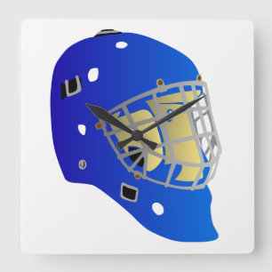 Goalie Mask Quadratische Wanduhr