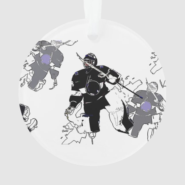 Goalies Rock! Hockey Player-Ornament Ornament (Rückseite)