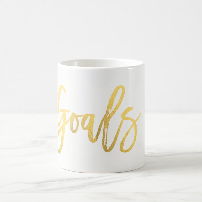 GOALS Gold Foil Modernes Script modische Custom Kaffeetasse (Mittel)