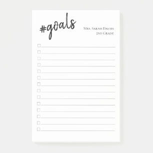 #goals kundengerechter Name und Titel, zum der Post-it Klebezettel