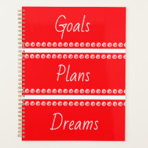Goals Plans Dreams roter Planer