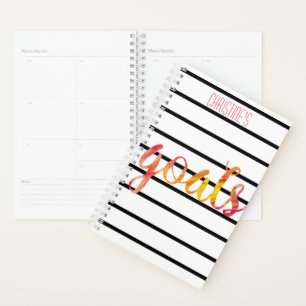 Goals Trendy Personalisiert Watercolor Typografie Planer