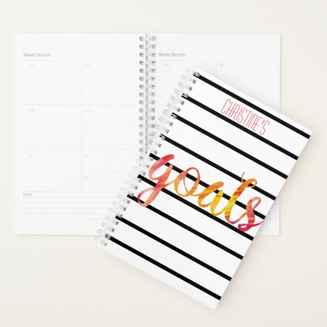Goals Trendy Personalisiert Watercolor Typografie Planer (Anzeige)