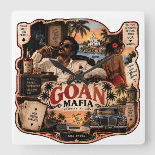 Goan Mafia – Goa Stolz Quadratische Wanduhr