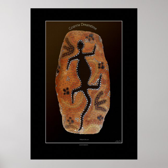 Goanna Dreamtime Aborigine-Kunst Poster (Vorne)