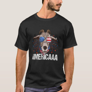 Goat Americaa 4. Juli USA Patriotic Boy Fire T-Shirt