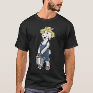 Goat as Farmer with Bucket T-Shirt