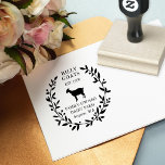 Goat Berry Laurel Editable Business II Gummistempel<br><div class="desc">Stellen Sie sich Ihre persönlichen Daten mit Ihren Geschäftsinformationen zusammen. Ziege Silhouette umgeben von zwei Zweigen von Blätter und Beeren.</div>