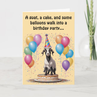 Goat Birthday Surprise - Funny & Witty Karte