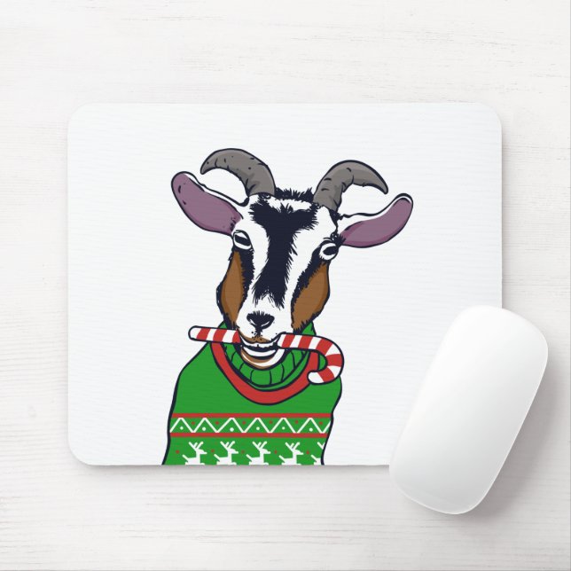 Goat Christmas Sweater Mousepad (Mit Mouse)
