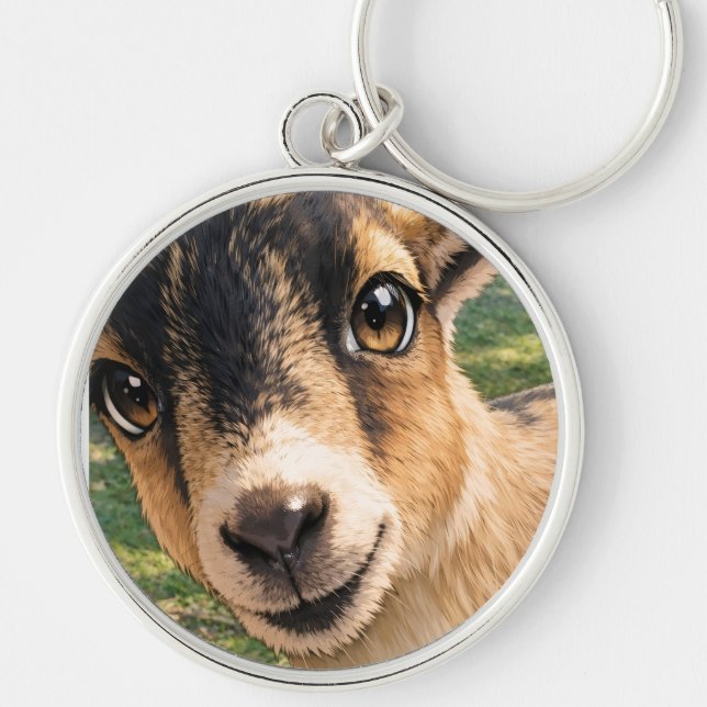 Goat Cute Keychain – Adorable Design Key Ring Gift Schlüsselanhänger (Vorne)