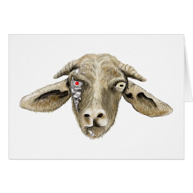 Goat Cyborg lustig Witz Sci-Fi Film Parody Spaß (Vorderseite (Horizontal))