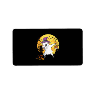 Goat Dabbing Hexe Pumpkin Funny Hund Halloween Adressaufkleber