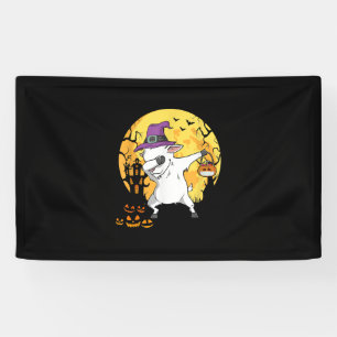 Goat Dabbing Hexe Pumpkin Funny Hund Halloween Banner