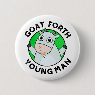 Goat Forth Young Man Funny Animal Pub Button