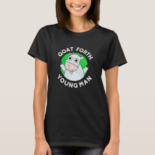Goat Forth Young Man Funny Animal Pub Dark BG T-Shirt
