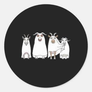 Goat Ghost Halloween Bauer Goat Lover Beängstigend Runder Aufkleber