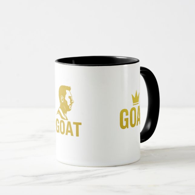 GOAT Gold Crown Mug – Black & Gold Tasse (VorderseiteRechts)