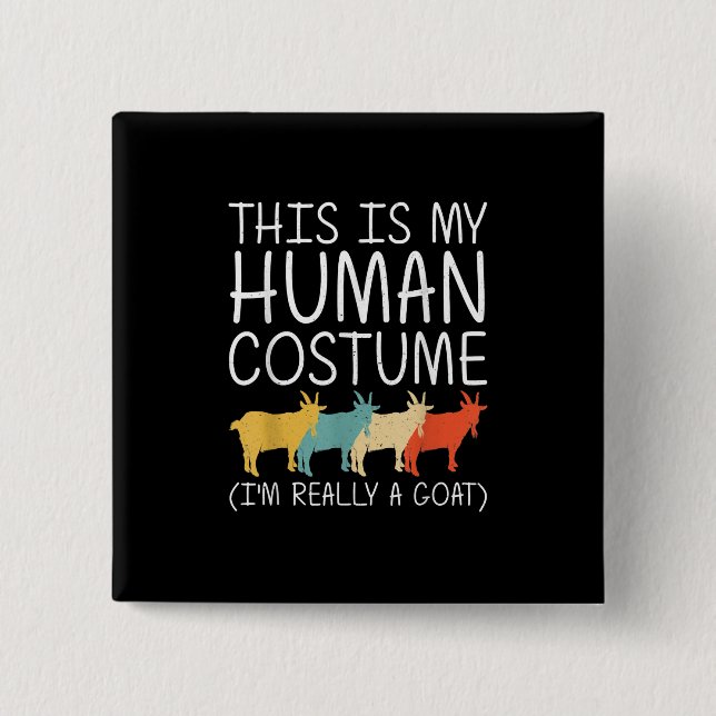 Goat Halloween Human Costume Button (Vorderseite)