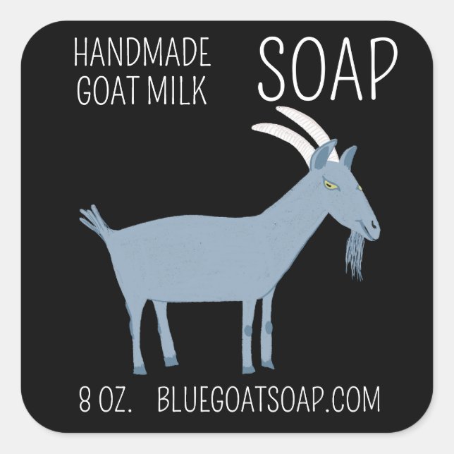 GOAT Handmade Geschenksoaps Loaps Käse CUSTOM Quadratischer Aufkleber (Vorderseite)