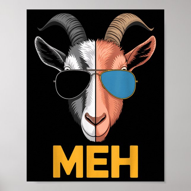 Goat Meh Funny Goat Lover Bauer Geschenk Poster (Vorne)