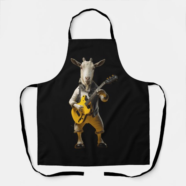 Goat Playing Guitar Goat Musician Gitarrist Marchi Schürze (Vorderseite)