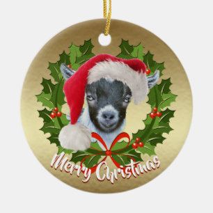 GOAT Pygmy Enfant Père Noël Ornement de Noël