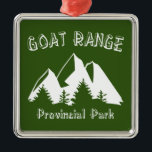 Goat Range Provincial Park Ornament Aus Metall<br><div class="desc">Der Goat Range Provincial Park ist ein Provinzpark in British Columbia,  Kanada,  ca. 80 km nördlich von Kaslo am Western des Kootenay Sees in der Region Kootenays. Er umfasst alte Wälder,  ausgedehnte Almwiesen und Seen sowie zahlreiche Flüsse und Buchten.</div>