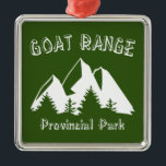 Goat Range Provincial Park Ornament Aus Metall<br><div class="desc">Der Goat Range Provincial Park ist ein Provinzpark in British Columbia, Kanada, ca. 80 km nördlich von Kaslo am Western des Kootenay Sees in der Region Kootenays. Er umfasst alte Wälder, ausgedehnte Almwiesen und Seen sowie zahlreiche Flüsse und Buchten.</div>