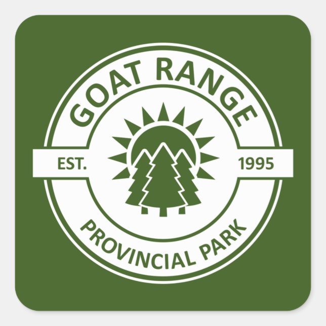 Goat Range Provincial Park Quadratischer Aufkleber (Vorderseite)