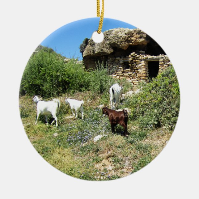 Goat Retreat Keramik Ornament (Vorne)
