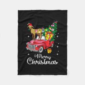Goat Rides Red Car Weihnachten Fleecedecke