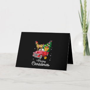 Goat Rides Red Car Weihnachten Karte