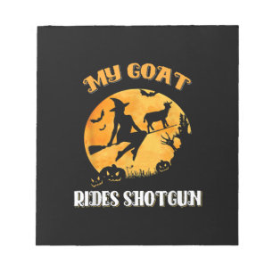 Goat Shotgun Beängstigend Halloween Notizblock