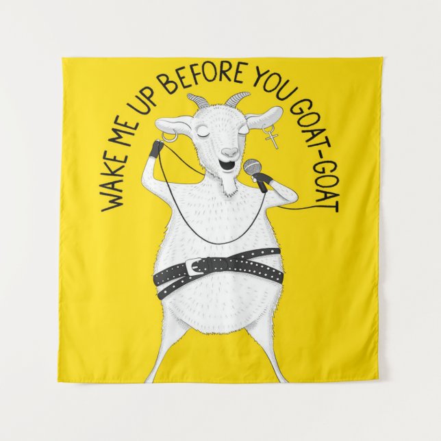 Goat singt George| Geschenk für Ziegenliebhaber Wandteppich (Vorderseite)